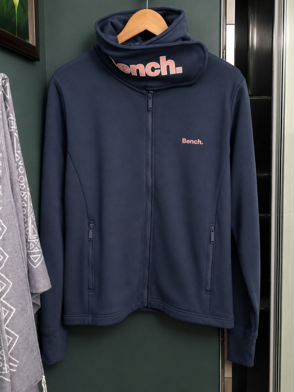 Bench- Haylo Wrap Funnel Neck Hoodie- Women's SZ XXL- Dusky Blue NWT